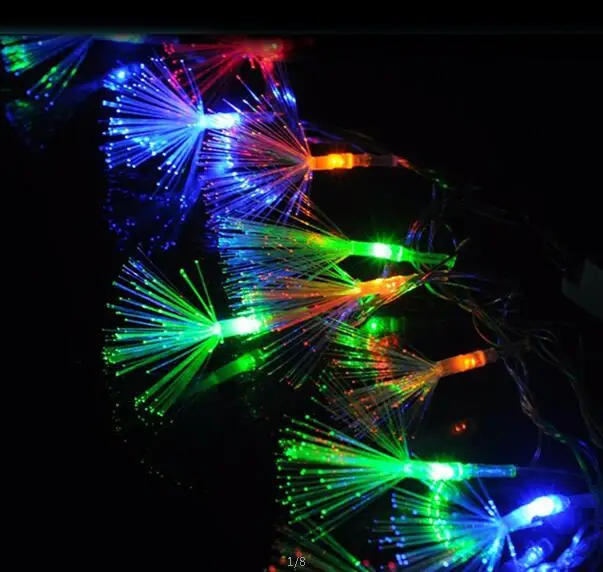 Multicolor 10 м 100 светодиодный светильник, Рождественское украшение, Одуванчик, оптическое волокно, Сказочная лампа, романтическая атмосфера, вечерние, свадебные, праздничные - Испускаемый цвет: Multicolor