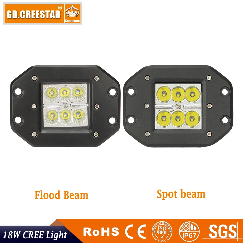 Светодиодный рабочий свет с утапливаемым креплением противотуманная фара 4X4 для