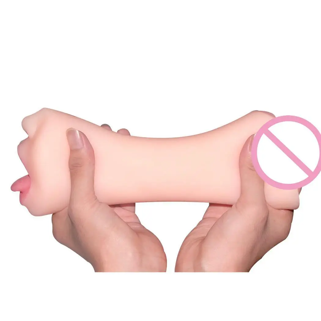 Двойной рот оральный Мужской мастурбатор в виде влагалища натуральный двойной 520