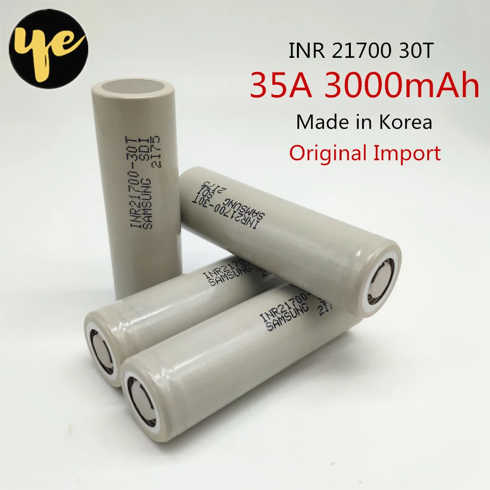 1 шт. для samsung INR21700-30T 30T 21700 3000mah 35A 3,7 V аккумуляторная батарея с плоским верхом PK NCR21700A - Цвет: 4 Pieces