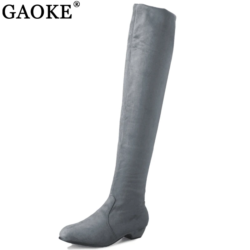 GAOKE/женские высокие сапоги Модные женские выше колена Сезон осень-зима Bota Feminina