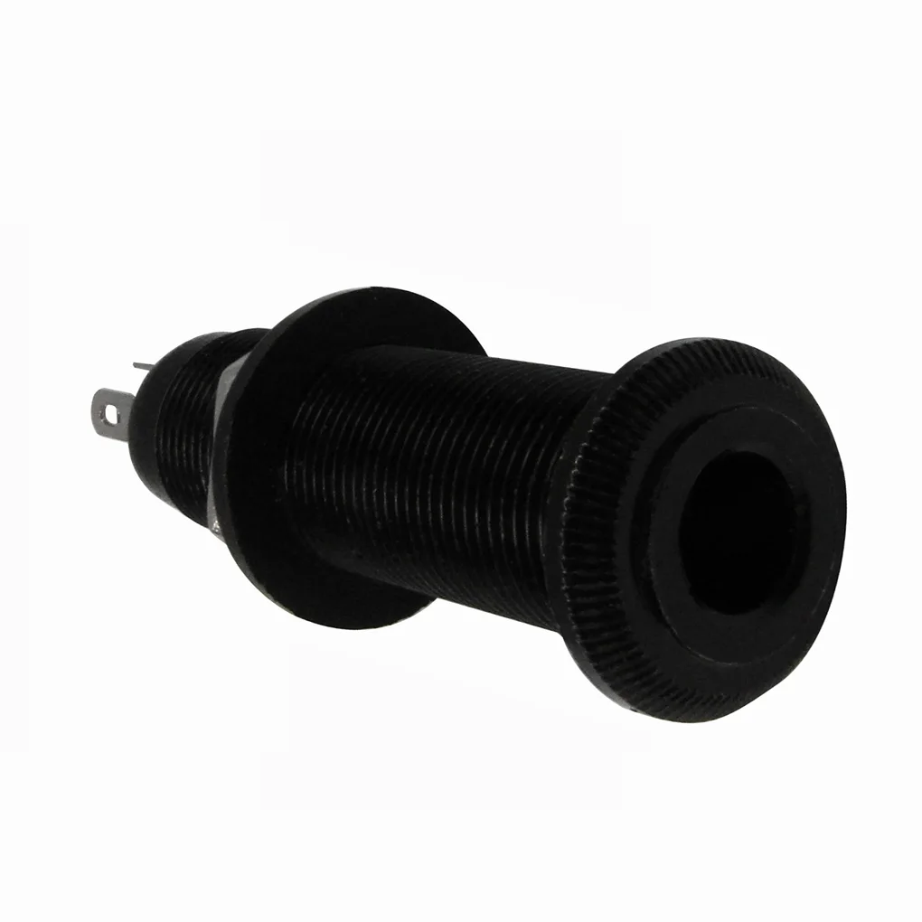 NEW 1pcs Electric Guitar Jack 1/4" 6.35mm Threaded Cylinder Output Input Plug Socket Black | Спорт и развлечения