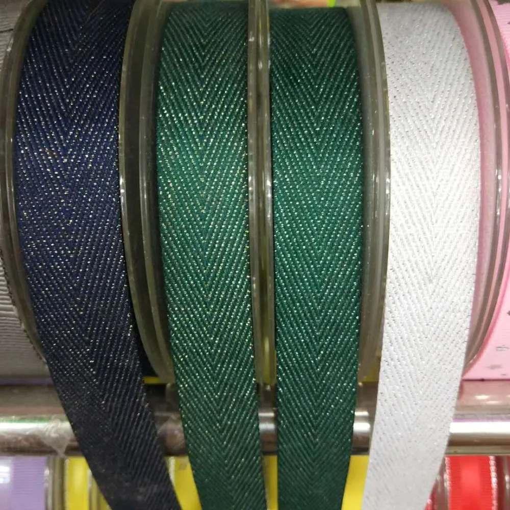 

Woven Polyester Webbing Beige Twill Ribbon 17MM 19MM Width Bias Binding Tape 50yards For Diy Bag Craft Gold Lurex Twill Webbing