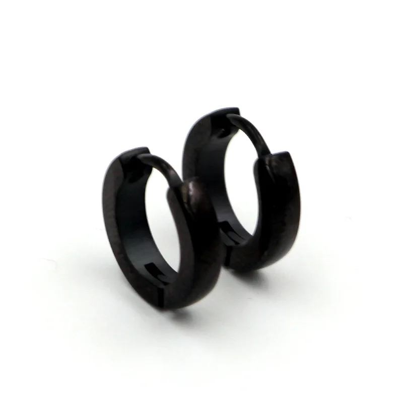 Золотые черные серьги-гвоздики из нержавеющей стали для женщин минималистичные 3