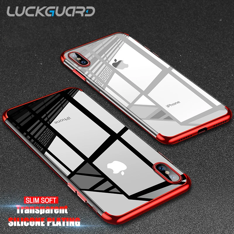 LuckGuard для iphone 7 8 7/8 плюс ультра тонкий мягкий силиконовый покрытие прозрачный ТПУ