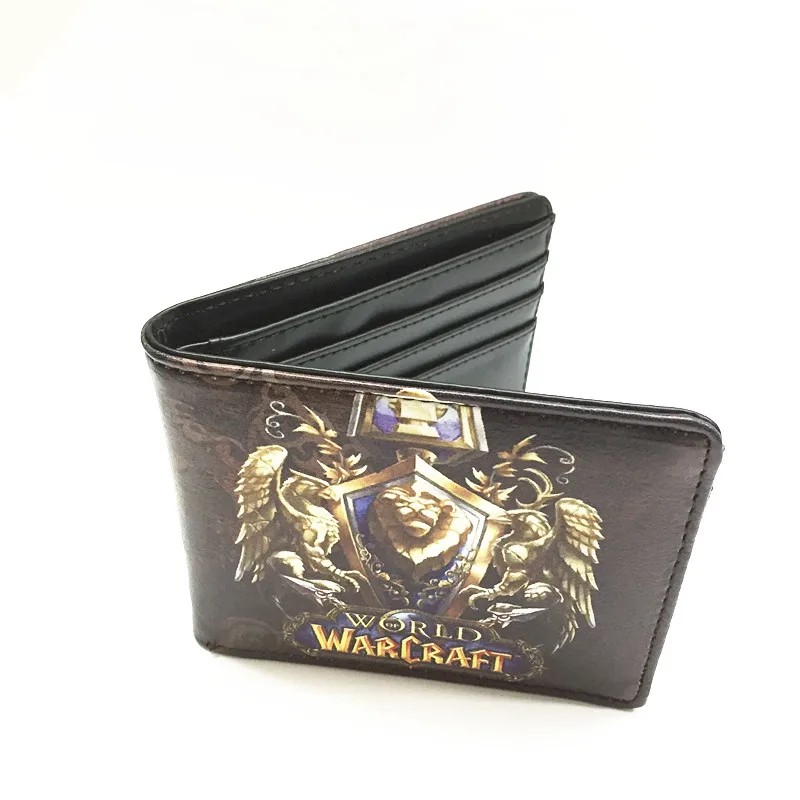 Новейший мир бумажники Warcraft кожаный тонкий маленький кошелек WOW Альянс Орда флаг
