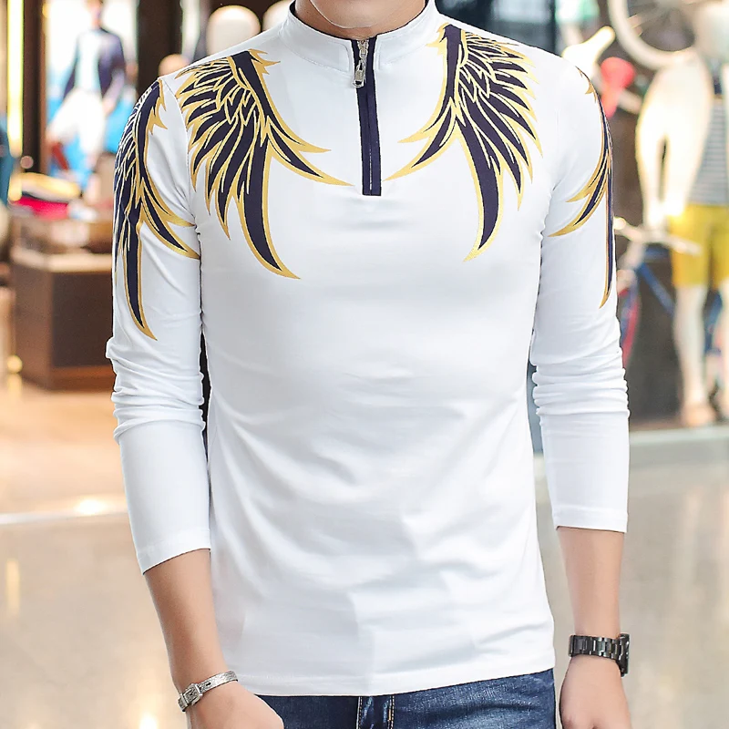 Новинка, модные мужские рубашки-поло из хлопка, облегающие рубашки Camisa Polo с принтом, повседневные рубашки с длинными рукавами, Camisetas, брендовая одежда, MT551