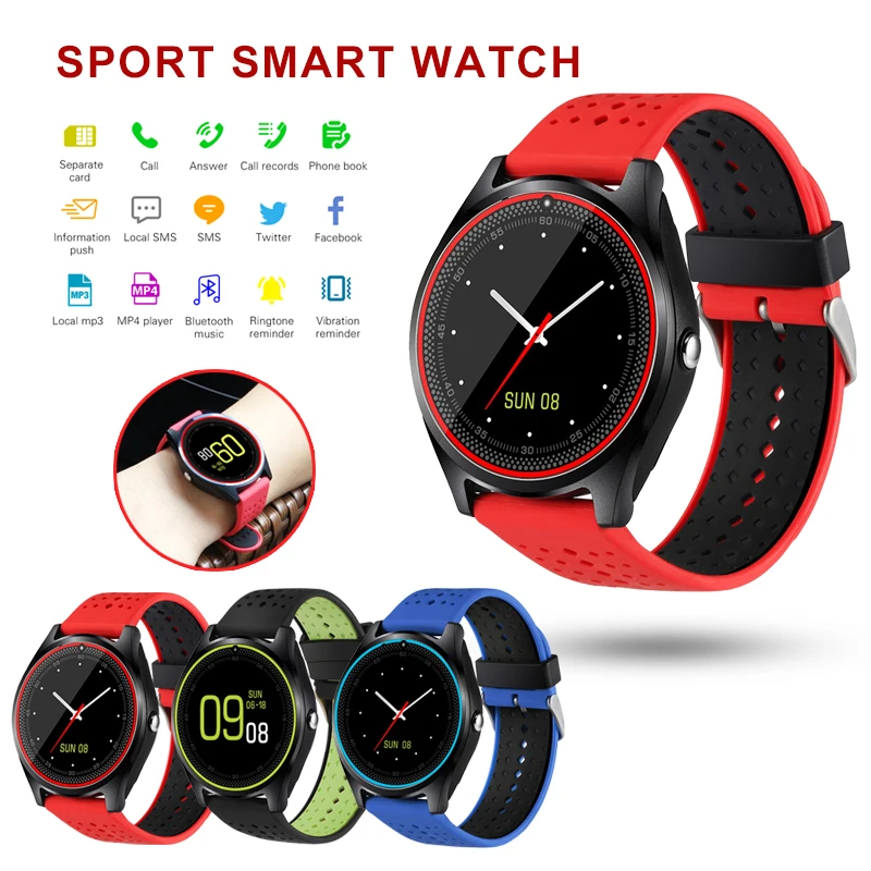 Умные часы Bluetooth V9 для мужчин и женщин умные с поддержкой SIM карты TF 2018|smart watch|relogio
