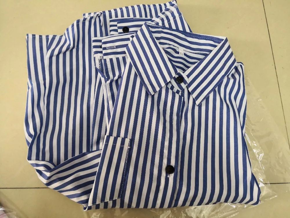

Women Blouse Summer Women Tops casual loose vertical long sleeve stripes blouse shirt blusa feminina plus size women Blusa