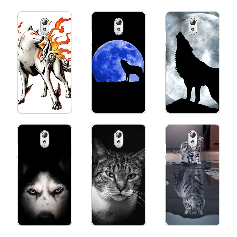 lenovo vibe p1m Case Silicon Wolf beast Painting Soft TPU Back Cover for Vibe P1Ma40 Protect Phone cases shell |