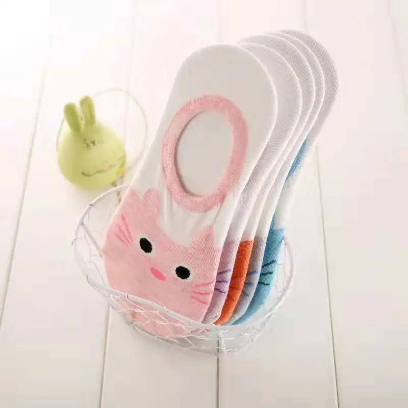 Cat warm and comfortable cotton bamboo socks with low ankle invisibility | Женская одежда