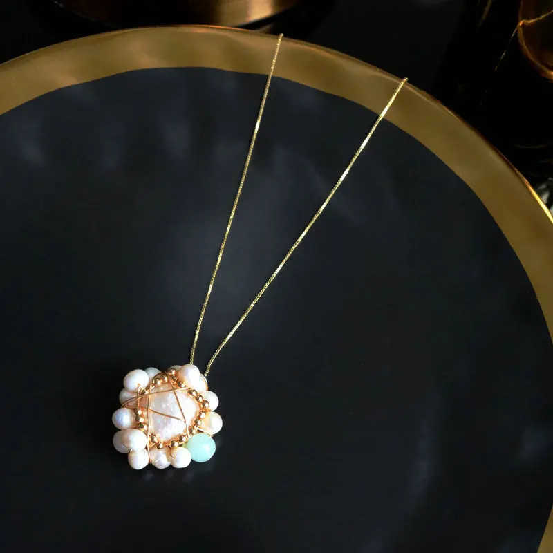 SINZRY handmade baroque freshwater pearl round vintage chokers pendant necklaces for female | Украшения и аксессуары
