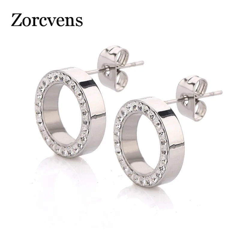 Серьги гвоздики женские из нержавеющей стали с кристаллами|crystal stud earrings|fashion