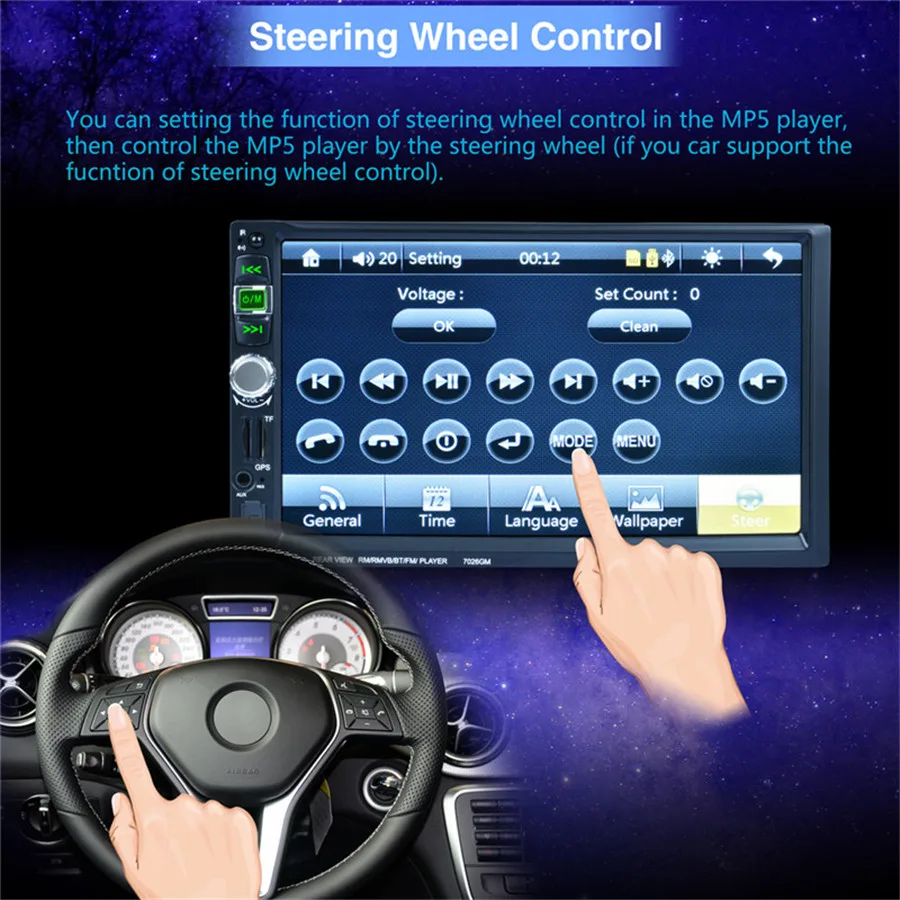 Автомобильный мультимедийный плеер 2 Din HD Bluetooth стерео радио FM MP4 MP5 аудио видео Gps с