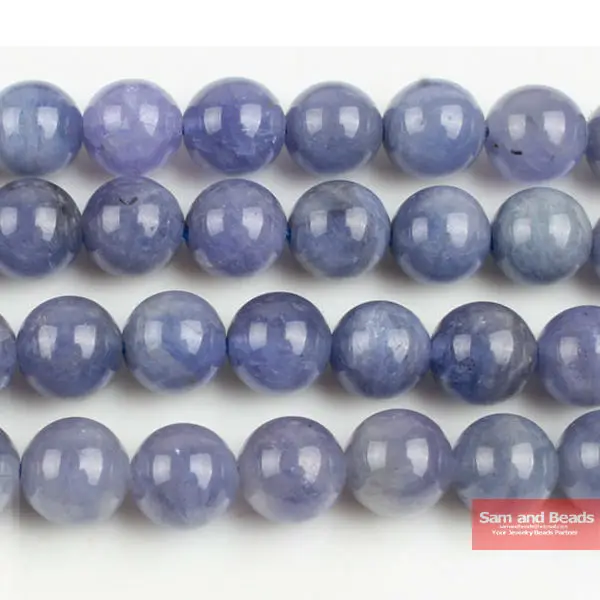 Natural Stone Tanzanit Angel Beads 15" Pick Size 6 8 10 12mm For Bracelet Necklace Making -TAB30