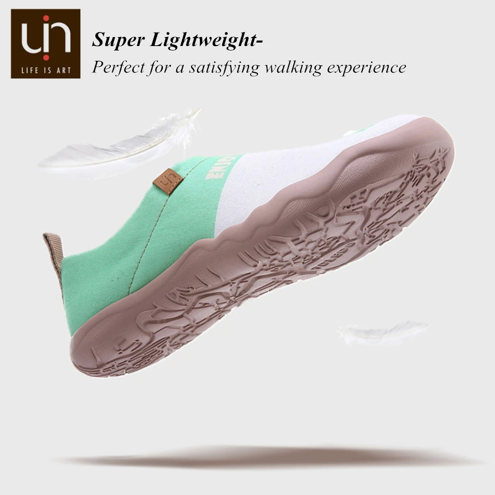 UIN Love Journey/Дизайнерские женские парусиновые кроссовки слипоны на плоской подошве