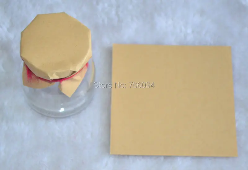 

200PCS 10x10cm blank kraft Pudding Bottle wrapping Paper party bottle candy honey Mini Square sealing Paper