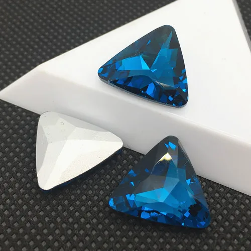 blue zircon 8 мм 10 мм 12 мм 14 мм 16 мм 18 мм 23 мм трехугольное стекло, кристалл, камень, заостренный назад горный хрусталь все цвета для одежды diy - Color: blue zircon