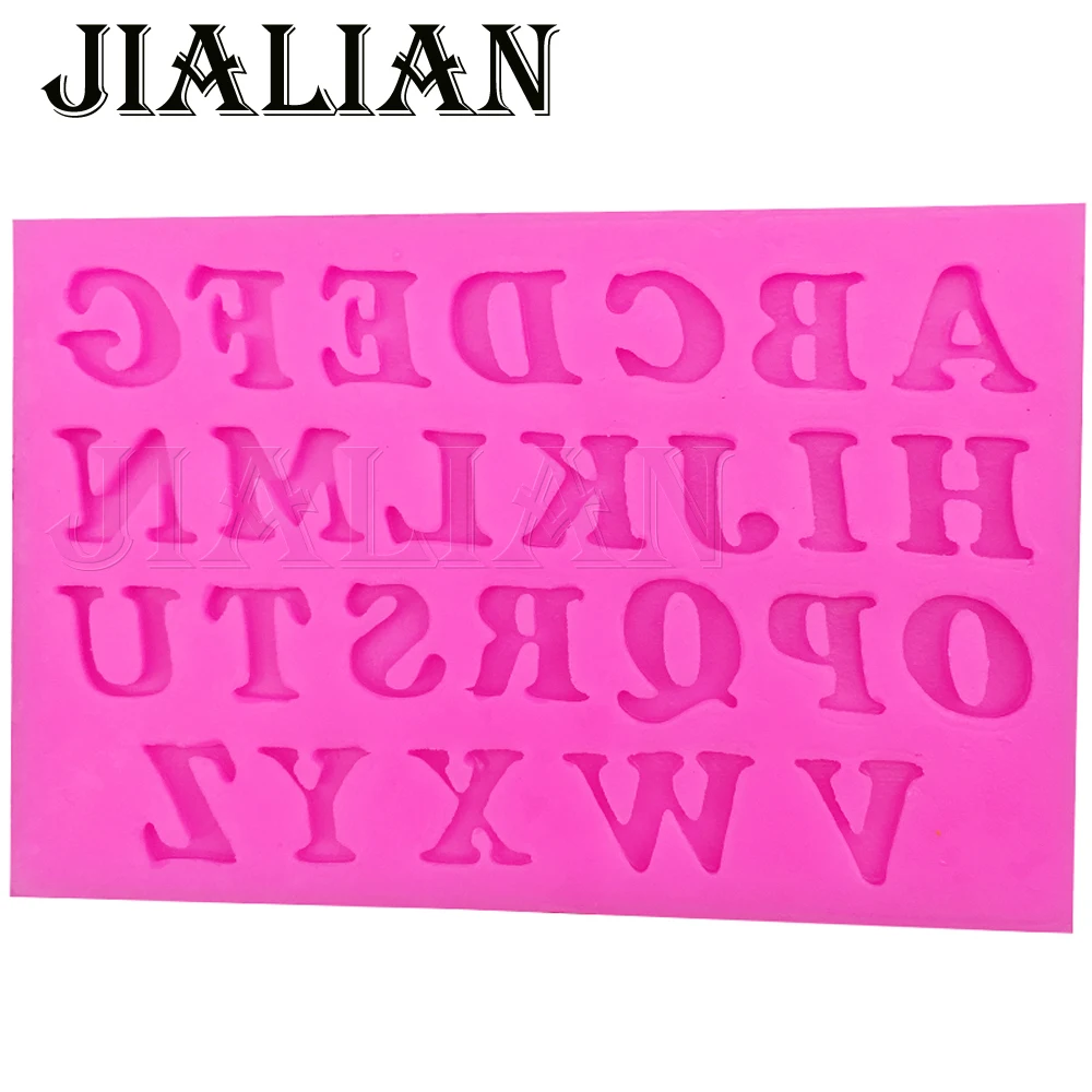 

DIY 26 English letter of the alphabet formas de silicone chocolate cake decorating tools DIY baking fondant silicone mold T0180