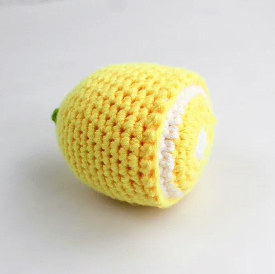 1 шт. вязаная крючком игрушка, мягкая Экологичная игрушка амигуруми фрукты/овощи, подарок для новорожденных, kawaii игрушка плюшевая игрушка для игр 122 - Цвет: half lemon