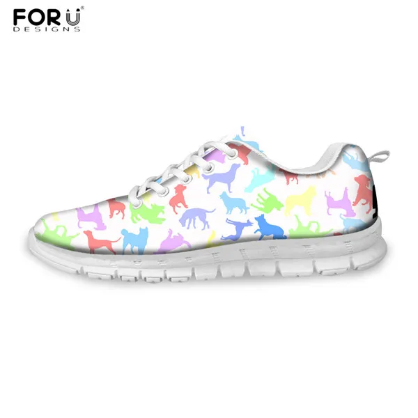 CC3377AQ FORUDESIGNS/повседневные женские кроссовки года с милым животным принтом кота; Женская легкая плоская обувь для отдыха; женская обувь на плоской подошве; zapatos mujer - Цвет: CC3377AQ