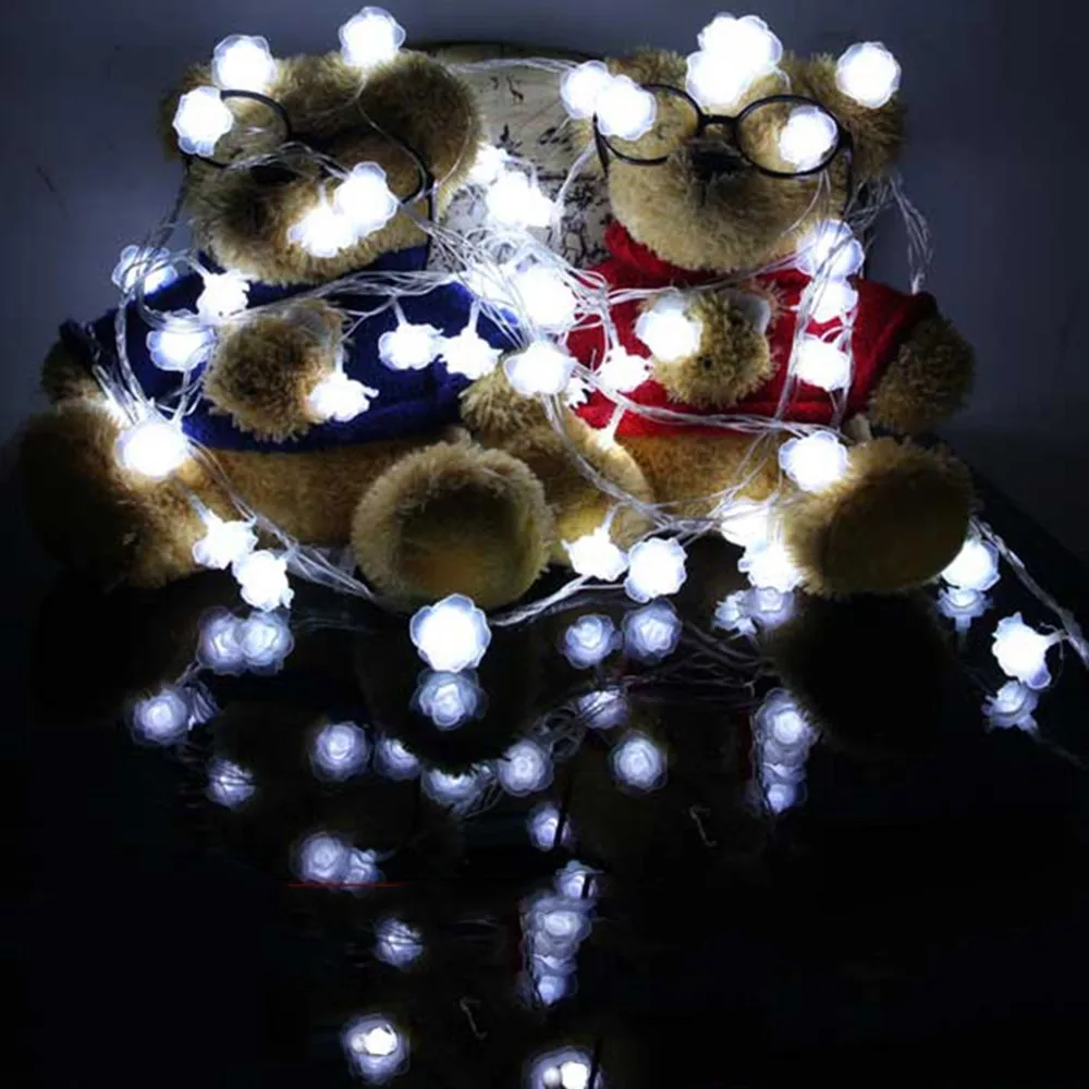 20 светодиодный цепочка цветов розы Luces светодиодный s украшения сказочные огни для свадьбы дома День святого Валентина события вечерние гирлянды Декор Luminaria