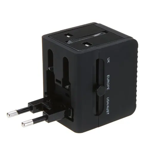 CES Hot 2 USB Универсальное зарядное устройство для путешествий US EU UK AU Plug Black |