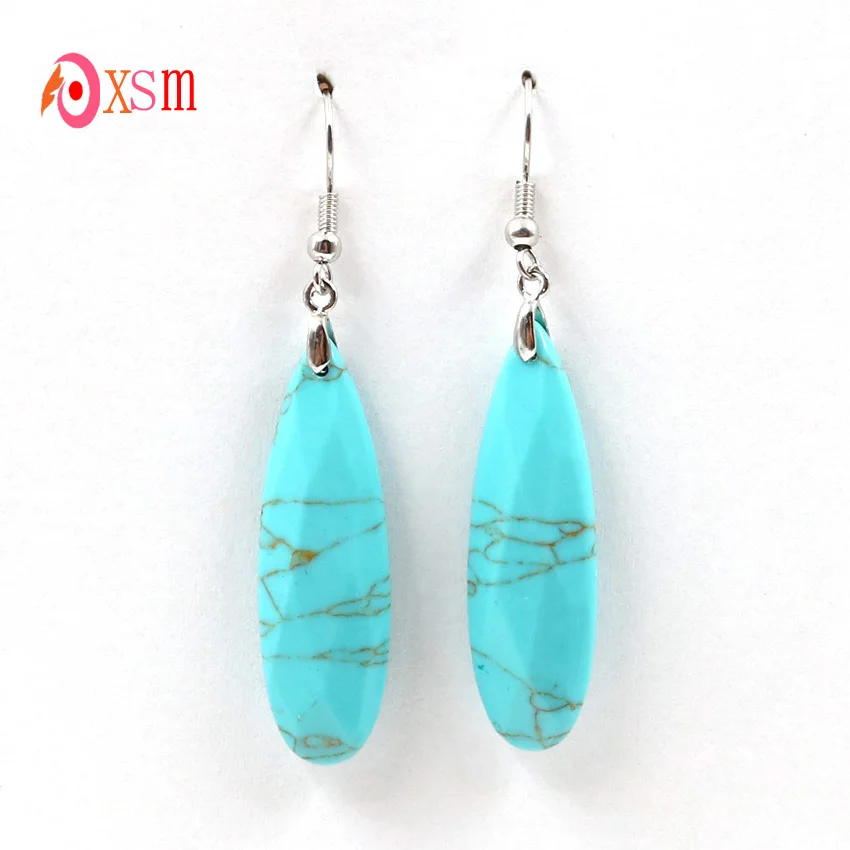 Xinshangmie 1 пара натуральные аметисты опал Роза Кристалл зеленый Turquoises длинная водяная капля раздел серьги женские очаровательные ювелирные изделия