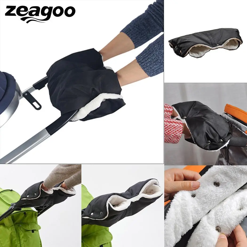 Zeagoo толстые коляски Утепленные перчатки для зимние водонепроницаемые ручной