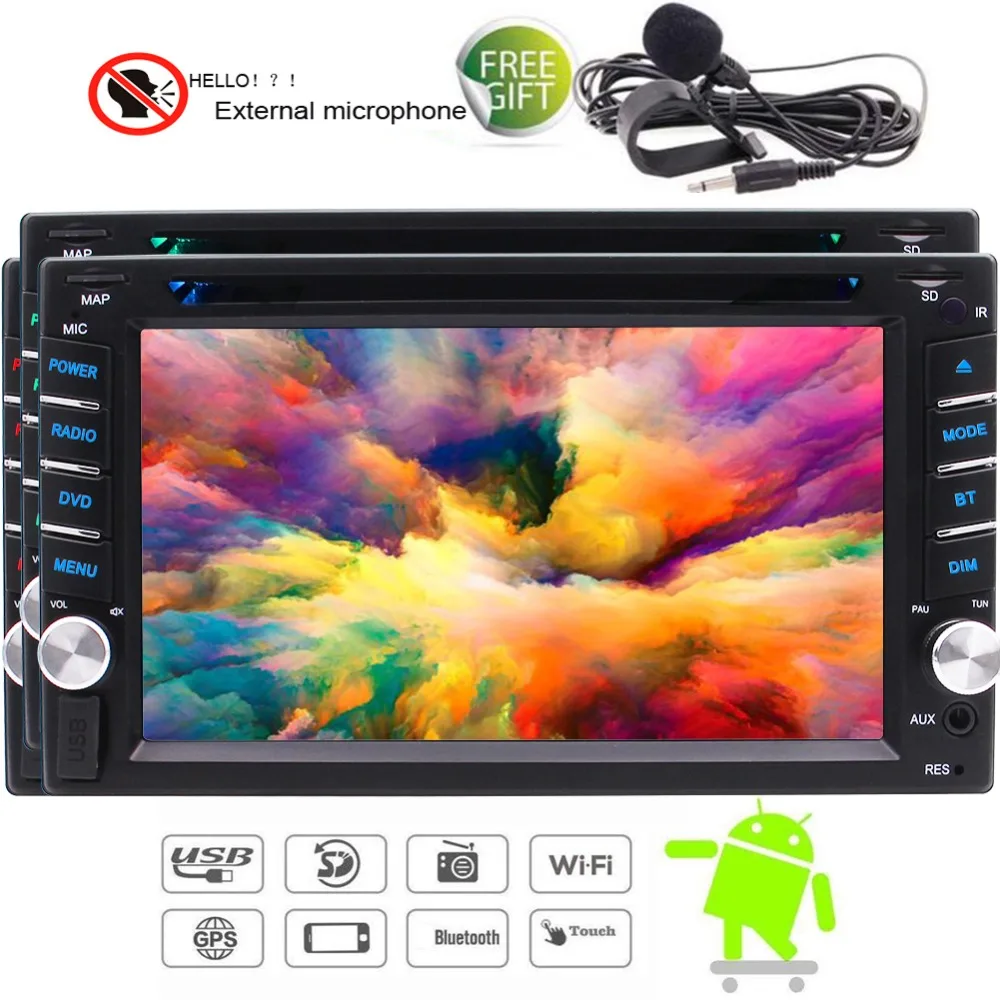 Hands-Free Call External Mic Remote Control Bulit-In USB/SD/AUX Eincar 6.2 Inch Touch Screen Car Stereo Android 6.0 Quad Core | Автомобили
