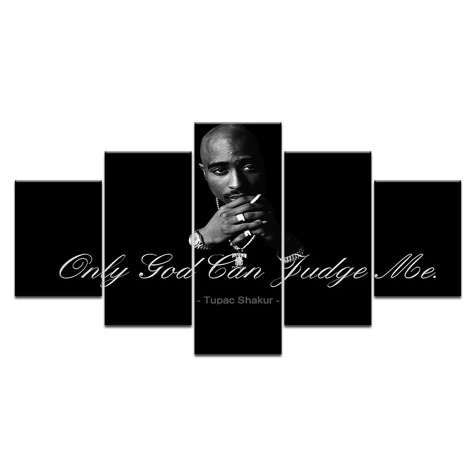 5 PCS Знаменитостей 2Pac Makaveli Tupac Amaru Shakur Современный домашний декор плакат картина настенное искусство HD печать живопись на холсте для гостиной - Цвет: 5 PCS