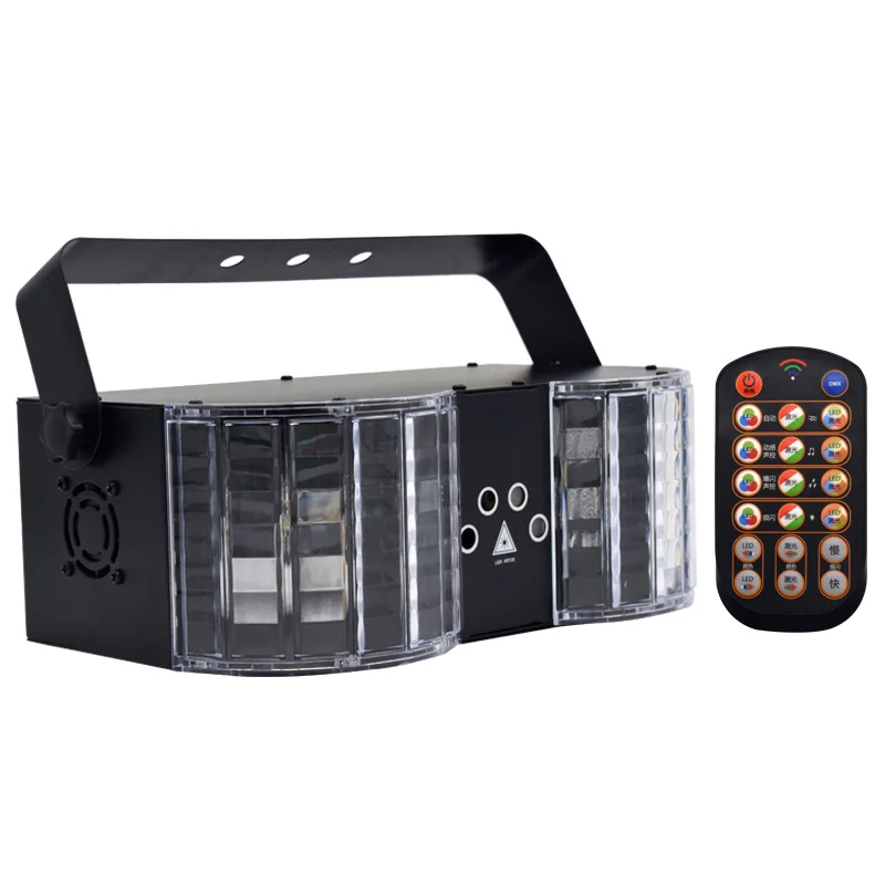 

4 Lens Butterfly Laser Light 25W LED Stage Lighting Nightclub KTV Bar DJ Disco Light Voice-activated Laser Projector Lamp