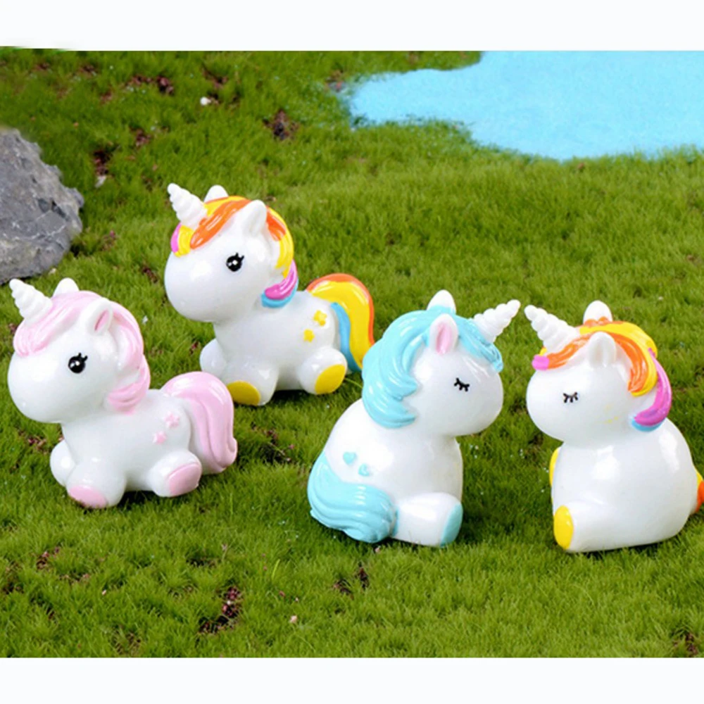 Восхитительный мини единорог миниатюрная сказочная фигурка для сада орнамент