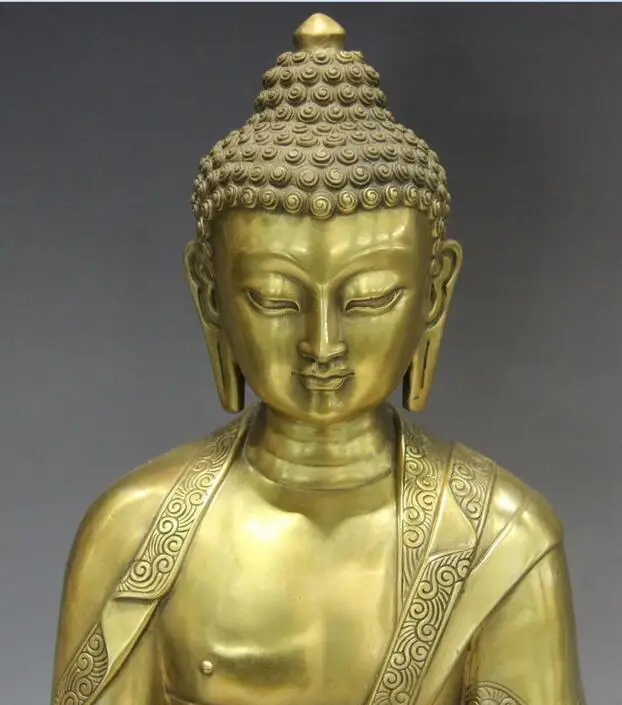 Китайский буддистский храм латунь Медь Шакьямуни татхагата Статуэтка Будда