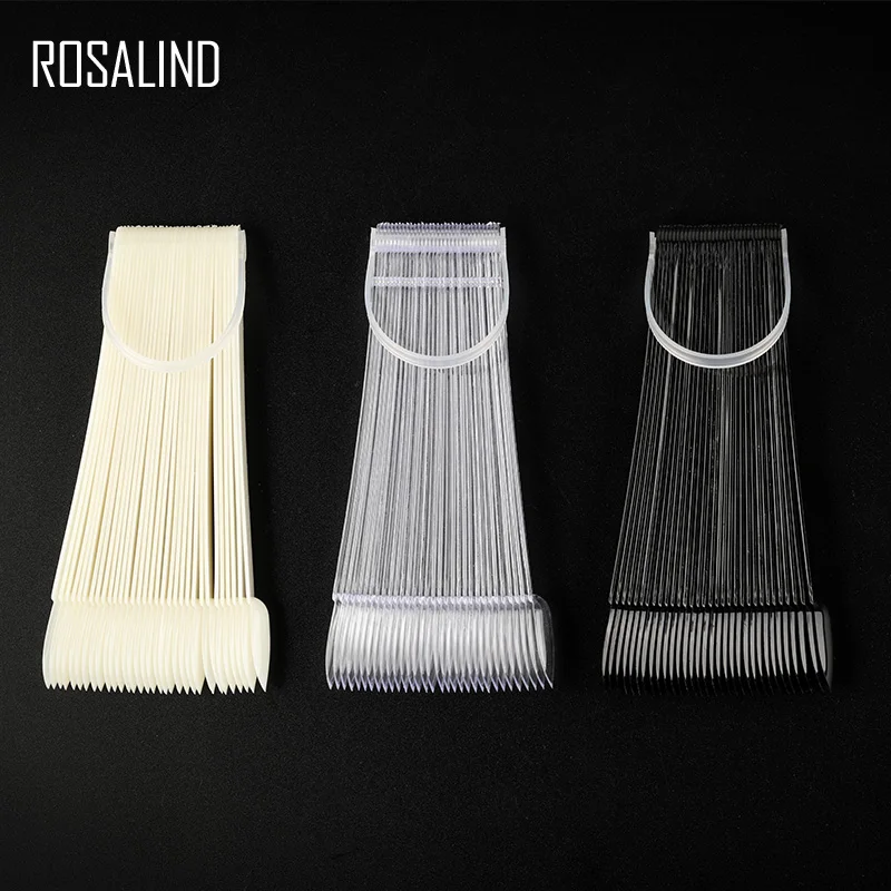 Набор насадок для ногтей ROSALIND 1 нейл арта Веер дизайн прозрачная природа черный