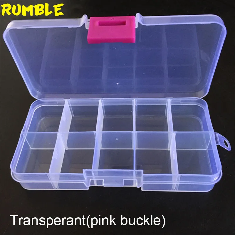 Transparent 2 Портативный практичный DIY Инструменты упаковочная коробка 10 сетки Слоты электронные детали, болты съемный винт для хранения ювелирных изделий ящик для инструментов - Цвет: Transparent 2