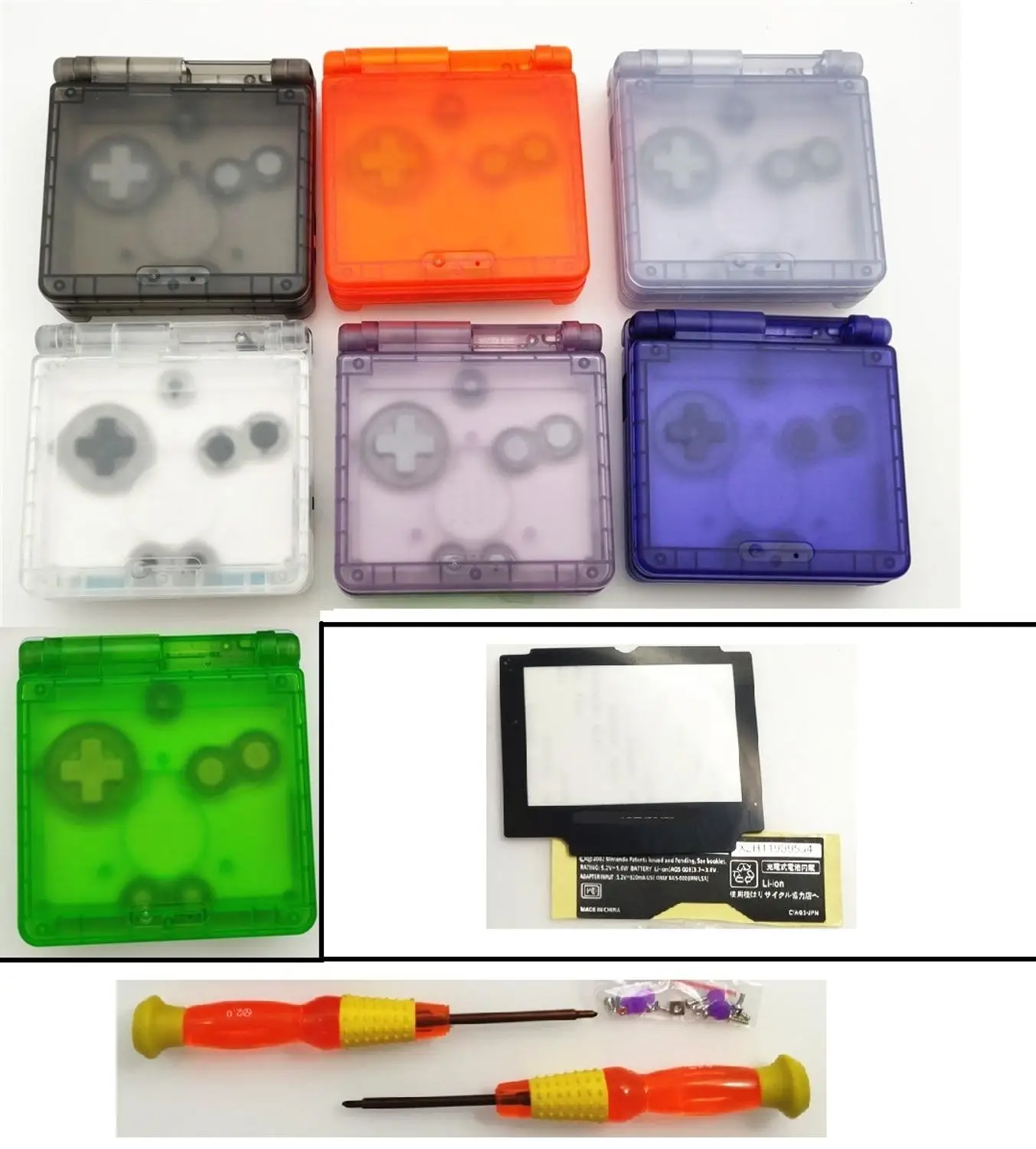 Прозрачный корпус корпуса чехол для nintendo для GBA SP ДЛЯ Gameboy Advance SP консоль+ отвертка