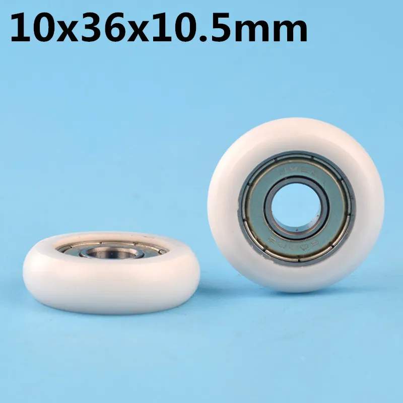 

1Pcs 10x36x10.5 mm Nylon Plastic Wheel With Bearings European standard aluminum material rail guide wheel POM bearing