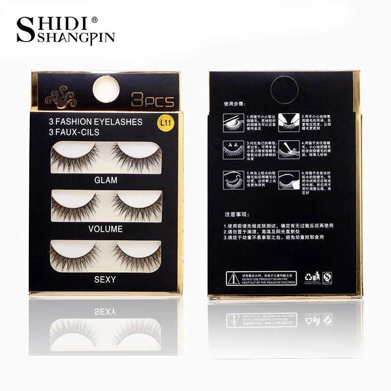 3 пары ресниц ручной работы накладные ресницы для наращивания макияжа Накладные