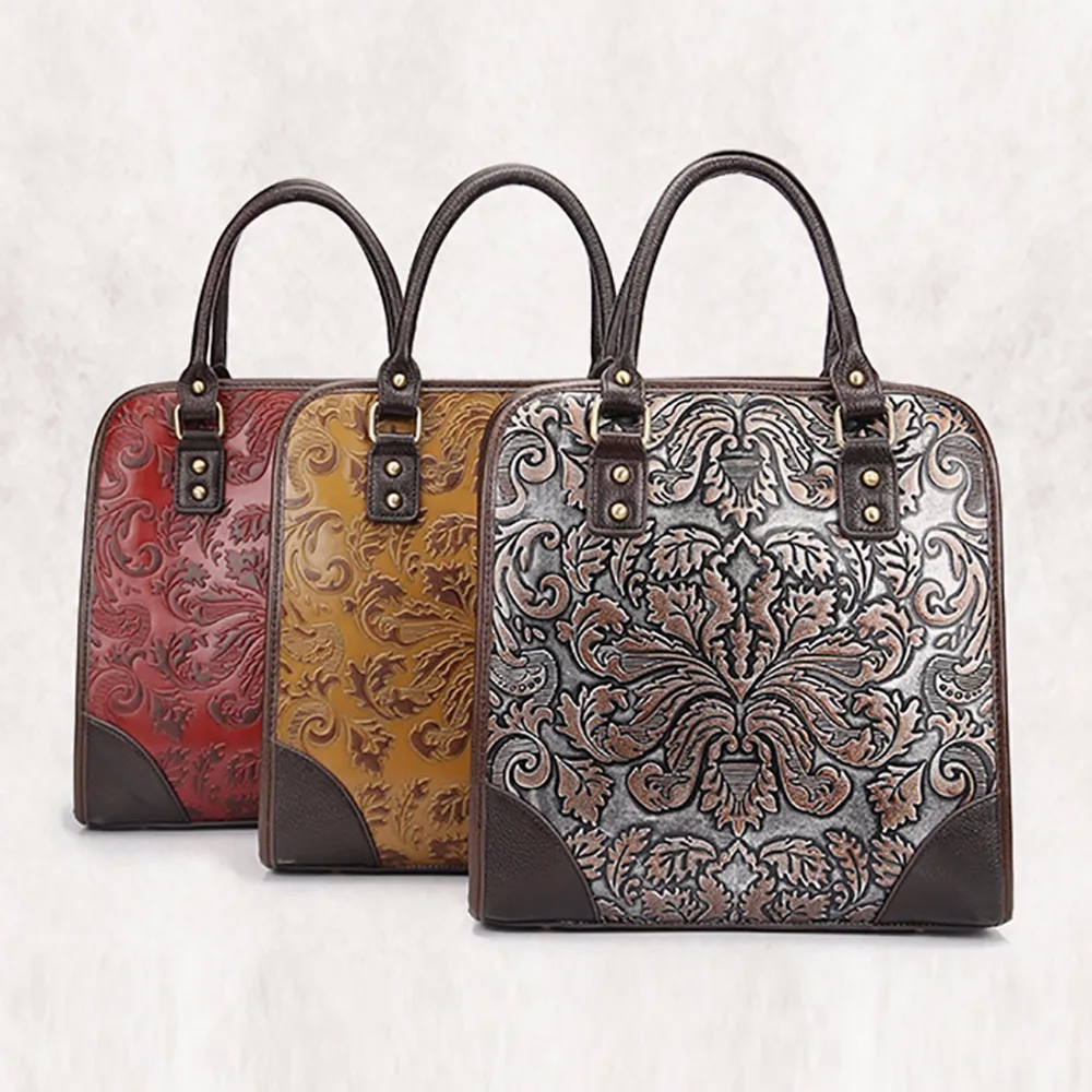 Сумка женская из натуральной кожи с цветочным принтом|genuine leather women bag|large tote bagleather