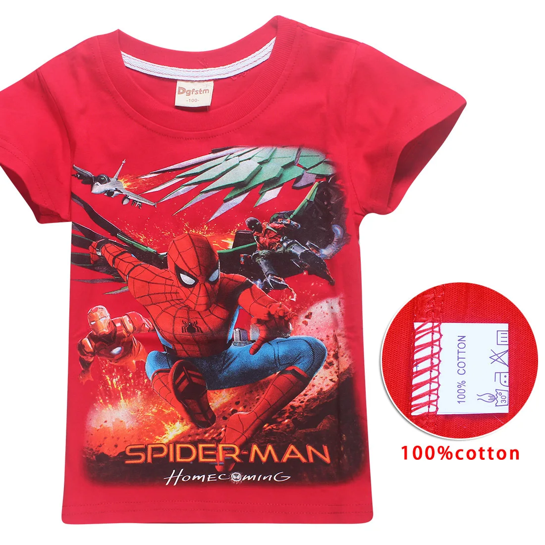 New Spiderman Short Sleeve t shirt dj v Superman Movies Printing Boy Clothes T-Shirts For Boys Kids Baby Children's Clothing | Мать и