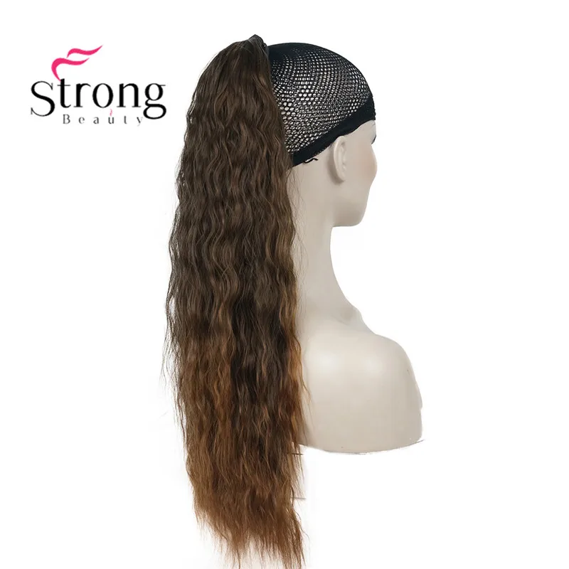 StrongBeauty 6 видов цветов длинные кудрявые Кудрявые Волнистые конский хвост парик африканские кудри 22-24 дюймов синтетические Тепло сопротивляются цвету выбора