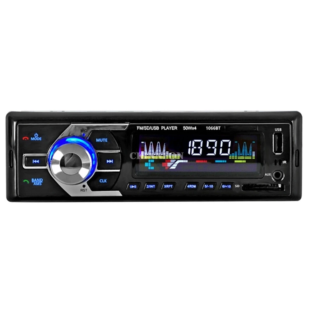 Автомагнитола стерео MP3 плеер Bluetooth mp3 FM/USB/1 Din с дистанционным управлением 12 В 1066BT