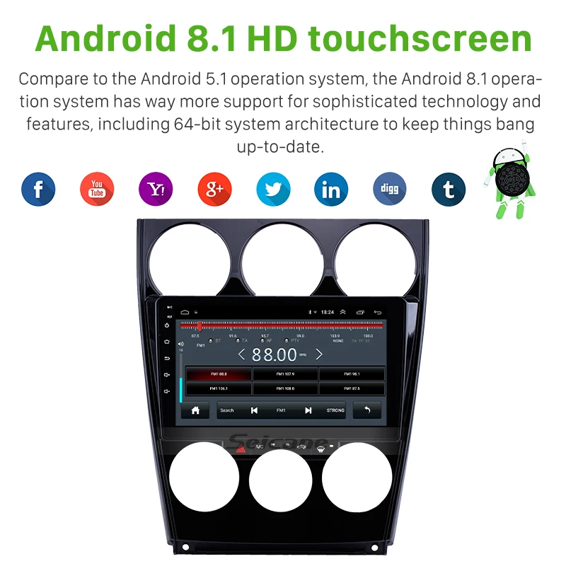 Seicane Android 9. 0 9 "GPS Φ для старой Mazda 6 8 1 2004 2013 2015 Автомагнитола с 2014 P DVR управлением