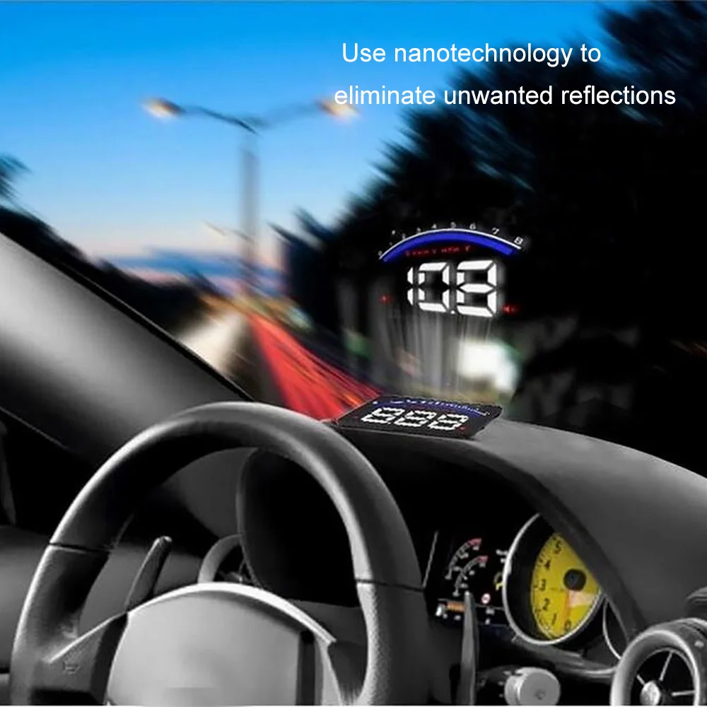 Универсальный автомобильный Hud Дисплей с головкой OBD 2 Спидометр повышенной