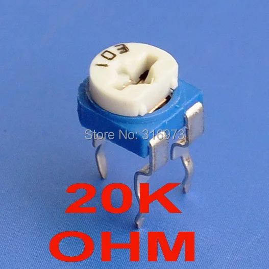 (500 шт./лот) потенциометр триммера с одним поворотом и верхней регулировкой