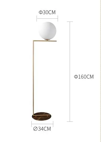 Height 1600mm MDWELL современный скандинавский Стеклянный Шар Настольная лампа ретро Винтажная настольная лампа E27 Лофт для спальни рядом с лампой позолоченный ЕС США штекер - Цвет абажура: Height 1600mm