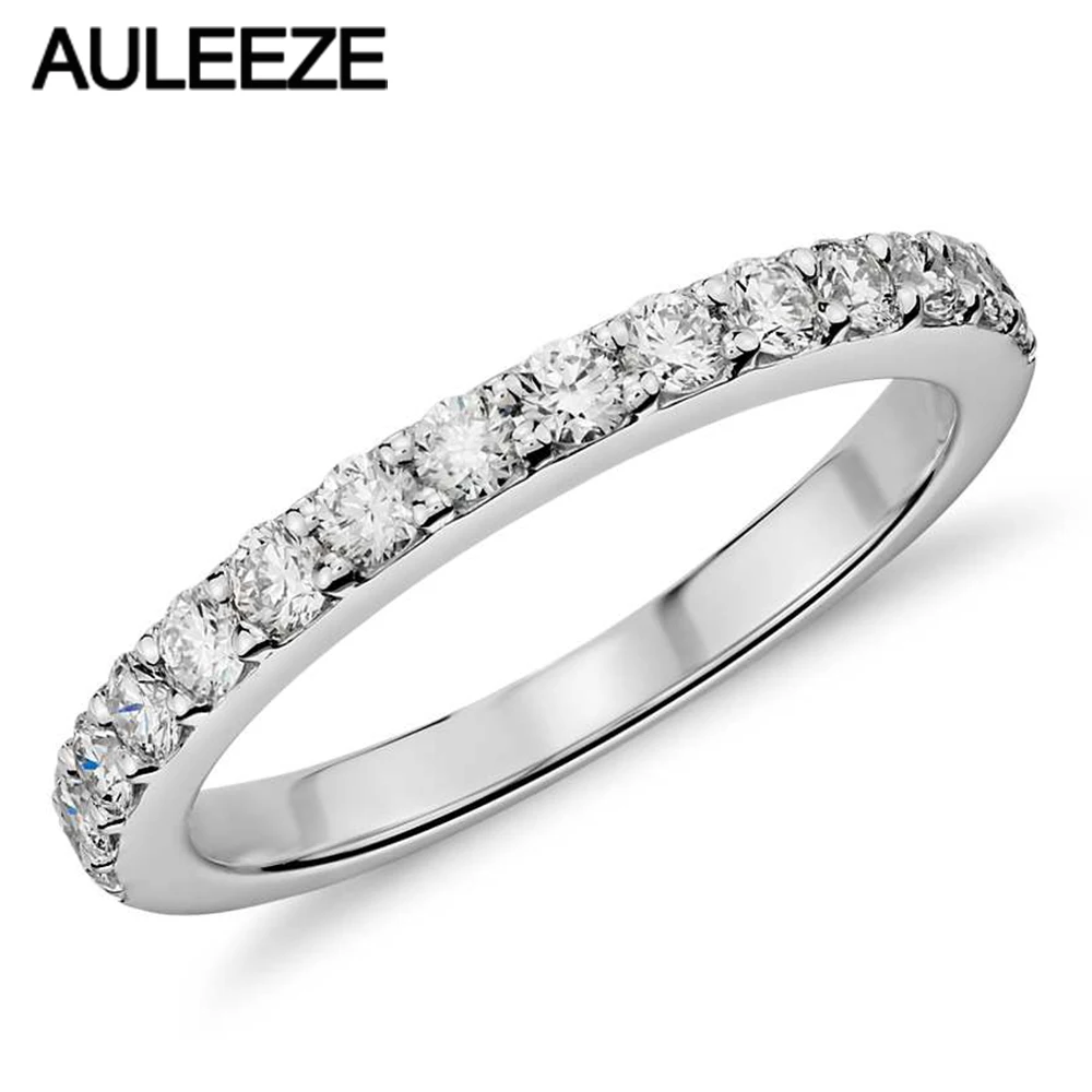 Классические обручальные кольца для женщин Moissanite Lab Grown Diamond 14 K белое золото