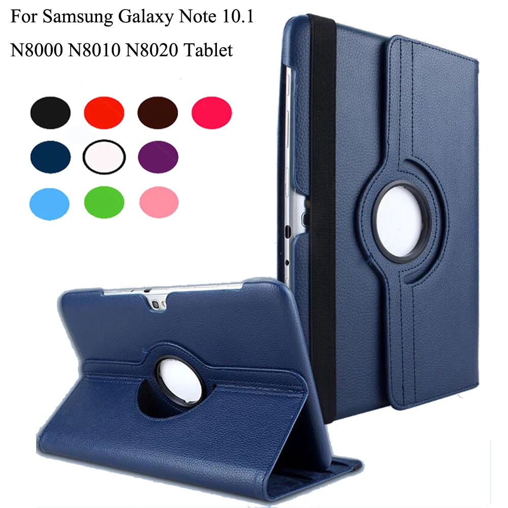360 градусов вращающийся стенд PU кожаный флип чехол для samsung Galaxy Note 10 1 N8000 N8010 N8020
