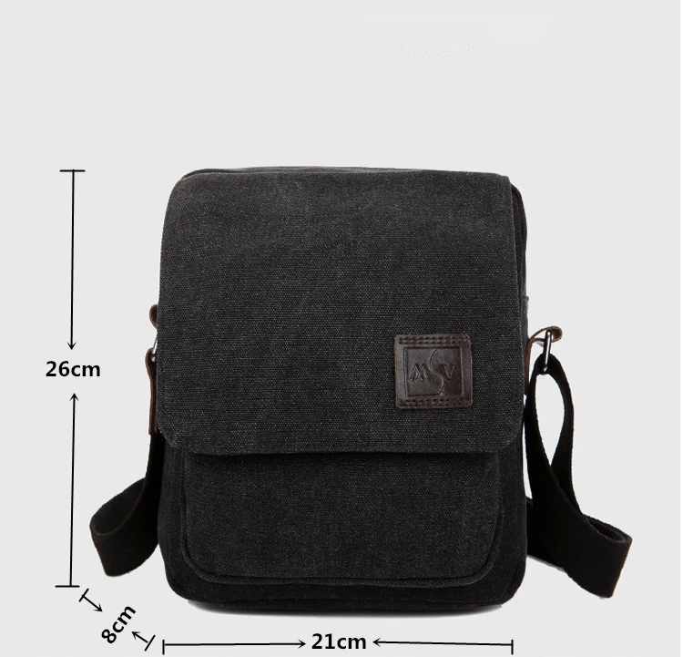 Сумка-мессенджер Мужская холщовая Винтажная сумочка на ремне маленькая